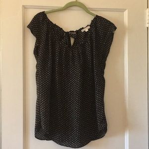 Lc Lauren Conrad Black print short sleeve blouse s